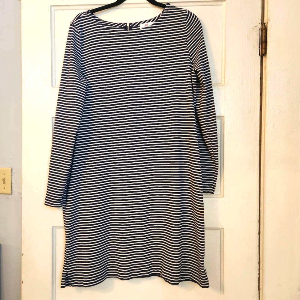 Vineyard Vines Dress Navy & White Striped Sz XL 100% Cotton EUC Nautical Summer